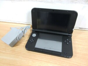2M1-1「NINTENDO 3DS LL ブラック 本体」動作品 任天堂 ACアダプター付 現状品 ゲーム機 