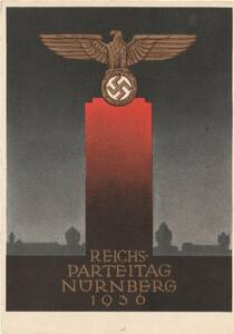 □【ナチスプロパガンダ①】美麗! 1936年 ニュルンベルグ党大会 ポストカード！！