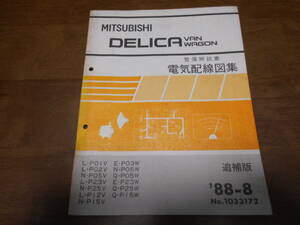 B1990 / DELICA WAGON VAN デリカワゴン バンP01V.P02V.P12V.P23V P25V P12V P15V P03W整備解説書 電気配線図集 追補版 88-8