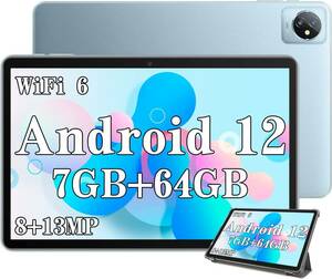 Blackview Tab8 WiFi 6 タブレット 10.1インチ タブレット 7GB+64GB+1TBストレージ拡張 解像度1280*800 IPS HD+ IPSインセル SKU103