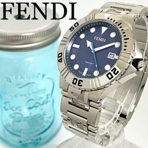 629 FENDI フェンディ時計　メンズ腕時計　ブルー　デイト　ブルー