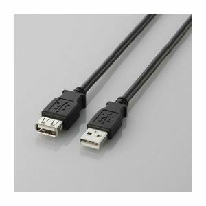 (まとめ)エレコム USB2.0延長ケーブル(A-A延長タイプ) U2C-E20BK【×5セット】