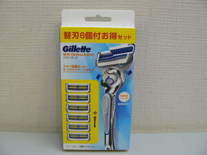 30690●Gillette　スキンガード　敏感肌向け　ホルダー＆替刃6個付お得セット　未開封未使用品