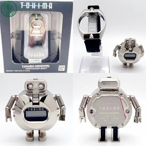 2404602789　＃ 1円～！ BANDAI バンダイ TOKIMA ORIGINAL トキマオリジナル 変形ロボット デジタル 腕時計 シルバー ケース・取説付き