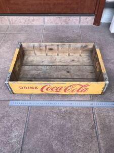 B100 古い木箱　コカコーラ企業物・非売品　ビンテージ　Coca-Cola 空箱　昭和レトロ　ノベルティー　ディスプレイ　3b