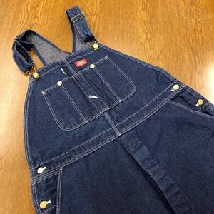 【FB123】USA製 Dickies W42 L30 大きいサイズ ビッグサイズ オーバーオール デニム メンズブランド古着 ディッキーズ 送料無料