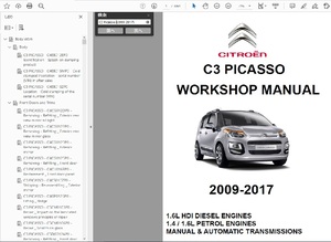 シトロエン Citron C3 Picasso ピカソ (2009-2017) ワークショップマニュアル　整備書