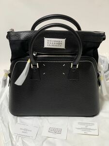 新品《 Maison Margiela メゾン マルジェラ 》5AC ミディアム BLACK 国内定価¥374,000 ハンドバッグ ショルダーバッグ レザー ブラック bag