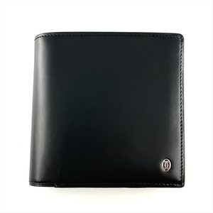 カルティエ Cartier パシャ 二つ折り財布 レザー ブラック コンパクトウォレット 薄型