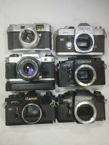 【リサイクル】 Canon AE-1 CONTAX RTS CANON FTb TOPCON フィルムカメラまとめてジャンク品 1円スタート売り切り昭和骨董品 カメラ 