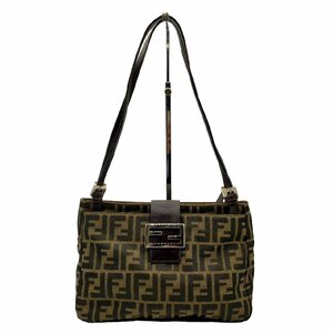 １円FENDI フェンディ FF/ズッカ柄 マンマバケット シルバー金具 ショルダーバッグ