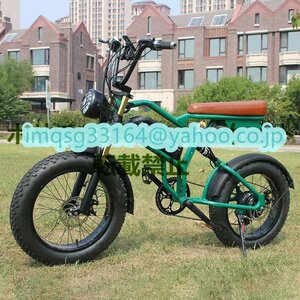 新発売 20x4.0インチ レトロな電動自転車 48v 500w 13Ah 40-60km リチウム電池 モトクロス Q0170