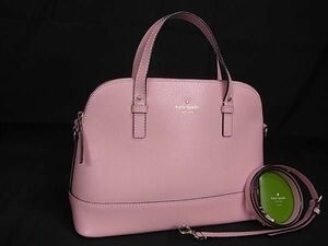 1円 ■美品■ kate spade ケイトスペード WKRU3730 レザー クロスボディ 2WAY ハンドバッグ ショルダー トート ピンク系 FA6102