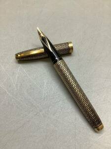 18 SHEAFFER シェーファー万年筆 U.S.A ゴールドフィールド 格子柄 筆記用具