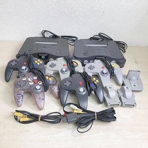 Nintendo64 本体2台まとめ コントローラー5台まとめ 振動パック ケーブル 任天堂 ニンテンドー ロクヨン 付属品 ゲーム機 NUS-001 