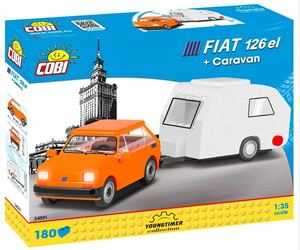 絶版 ☆ COBI ブロック ☆ 1/35スケール 自動車 ☆ フィアット126 el キャンピングカー / Fiat 126 el + Caravan ☆ 新品/未開封 ☆ EU製