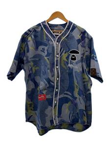 A BATHING APE◆半袖シャツ/XL/コットン/IDG/総柄/aapsrm8445xxk/ベースボールシャツ