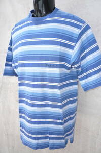 フィラ　FILA SPORT ボーダー　Tシャツ　XS　メンズL位　中古　ブルー系　レトロ