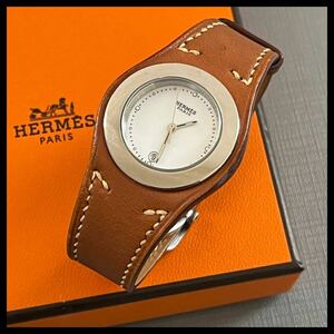 HERMES エルメス アーネ HA3.210 レディース 腕時計 ブラウン レザー