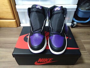 【1円スタート】NIKE AIR JORDAN 1 RETRO HIGH OG court purple 2018 28cm ナイキ エアジョーダン1 レトロ ハイ OG コートパープル 