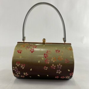 和装バッグ 美品 優品 フォーマル 桜 金彩 金色 エナメル 和装小物 【中古】