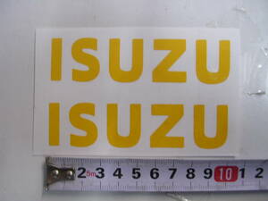 いすゞ　イスズ　ISUZU　ステッカー　10㎝　黄　2枚セット　エルフ　ギガ　フォワード　ジェミニ　117クーペ
