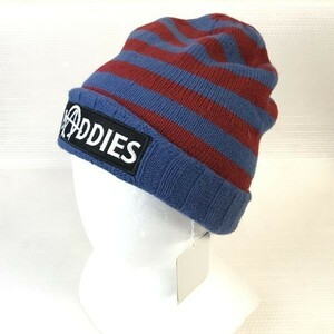 タグ付新古品★WORLD WIDE LOVE！★ニット帽子【サイズフリー/青/Blue/ボーダー】knit/hat/cap◆CB99