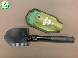 【N-5913】MIGHTY HAND SHOVEL No.6 マイティハンドショベル 折り畳み スコップ カバー付き アウトドア 現状品【千円市場】