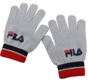 FILA フィラ 手袋 子供 のびのび5本指手袋 キッズＬサイズ★グレー★新品【ネコポス発送（全国一律 220円 税込）】