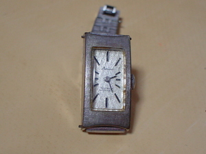 珍品　アンティーク　手巻き式　２３石　ORIENT　女性用腕時計　角型　シルバー