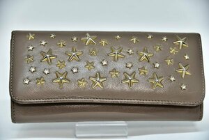 鑑定済 正規品 ジミーチュー JIMMY CHOO 二つ折り 長財布 FILIPA DCS フィリパ 星型 スタッズ レディース ベージュ 即日配送 K330-42