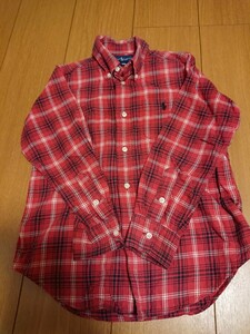 ラルフローレン 120 チェックシャツ 赤シャツ 長袖シャツ ネルシャツ チェック柄 シャツ