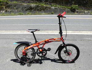 1円～ドッペルギャンガー DOPPELGANGER ディスク式 折り畳み自転車 mobility6 SHIMANO 7速 20インチ ミニベロ 小径車 オレンジ色 5380
