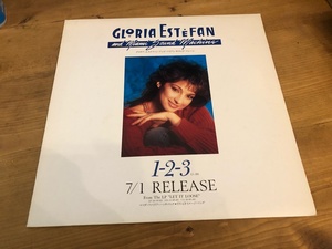 12”★GLORIA ESTEFAN AND MIAMI SOUND MACHINE / 1-2-3 / RHYTHM IS GONNA GET YOU (MEGA MIX)プロモ！シンセ・ポップ・ディスコ！