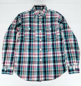DENIME ドゥニーム コットンチェック ボタンシャツ サイズM 日本製 トリプルステッチ cotton check button shirt