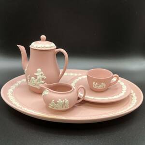 【ウェッジウッド】ミニチュアティーセット 5点セット ピンクジャスパー Wedgwood Pink Jasperware 希少品 ヴィンテージ 