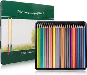 色鉛筆 24色セット 油性色鉛筆 プロ専用 ソフト芯 高純度 高級色鉛筆 大人の塗り絵 スケッチ イラスト 落書き 手帳 (24色) SKU20