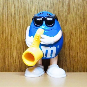 エムアンドエムズ　 フィギュア　ブルー　サックス　ディスペンサー　m&m　アドバタイジング　アメリカ　チョコ　アメトイ　ミールトイ