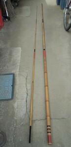 作家 和竿 竿政作 ６本継 竹竿 約6m70cm 
