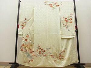 平和屋川間店■豪華振袖　総刺繍　地紙桐花文　金銀彩　逸品　n-ab0450