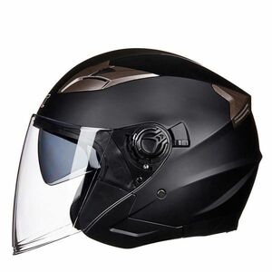 1円 高品質艶消しブラック GXT708ダブルシールドヘルメット 用おしゃれ 春秋用ジェットヘルメットPSCマーク付き サイズM-XL選択可能
