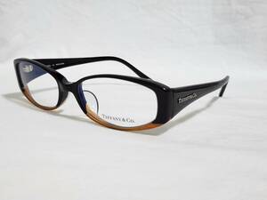 正規 TIFFANY&CO ティファニー ロゴアイコン装飾 グラデーションフレームアイウェア 黒 茶 SV クラシック スクエアコンビ 眼鏡○サングラス