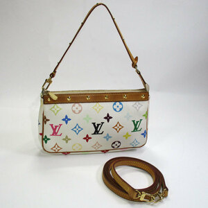 【中古】LOUIS VUITTON ポシェット アクセソワール アクセサリーポーチ モノグラムマルチカラー ブロン ロングストラップ付き M92649