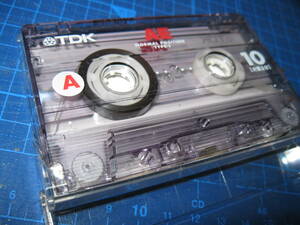 使用済み 中古　 カセットテープ　TDK　AE10　Type1　ノーマル　10分 1本　爪あり　No.252　未記入インデックス付き