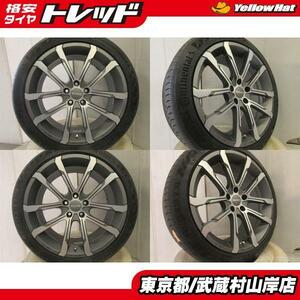 【中古】アルミ新品 MOMO QUANTUM EVO 19*8.5J+45 9.5J+45 114.3 5H + コンチネンタル 235/45R19 プレミアムコンタクト6 武蔵村山岸マークX