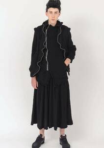 BLACK COMME des GARCONS 21AWウール縮絨 ライダース ロングジャケット M ブラックコムデギャルソン 今期 23 24 black market