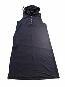 ｗ886 ジャンパースカート ジャンスカマタニティ 春夏 フード付き 黒 ブラック フリーサイズ レーヨン・ポリ 裏地なし　薄手　涼しい　　