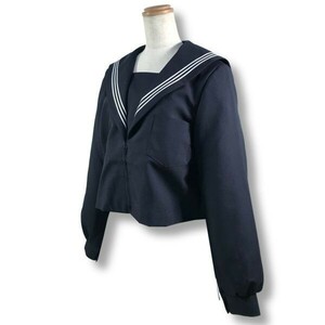 【新品未使用品】セーラー冬服上衣★学生服*前開き*紺襟*ホワイト3ライン*紺色*ネイビーボディ*175*19号(WC19G)