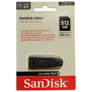 新品 SanDisk USBメモリー 512GB USB3.0対応 高速転送 130MB/s