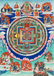 チベット仏教 曼荼羅　仏画　A4サイズ：297×210mm 